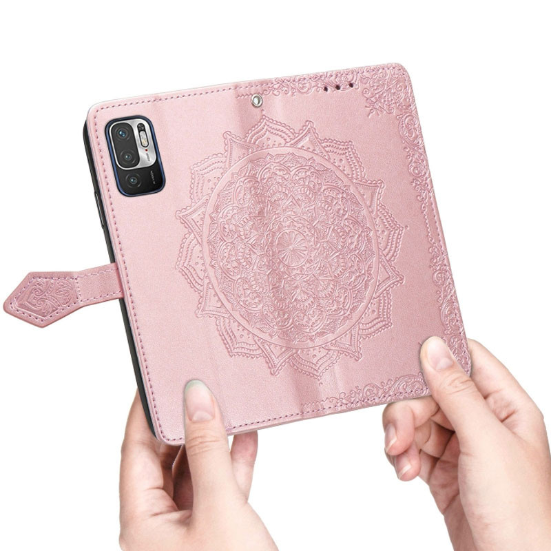 Купить Кожаный чехол-книжка Art Case с визитницей для Xiaomi Redmi Note 10 5G / Poco M3 Pro (Розовый) на vchehle.ua