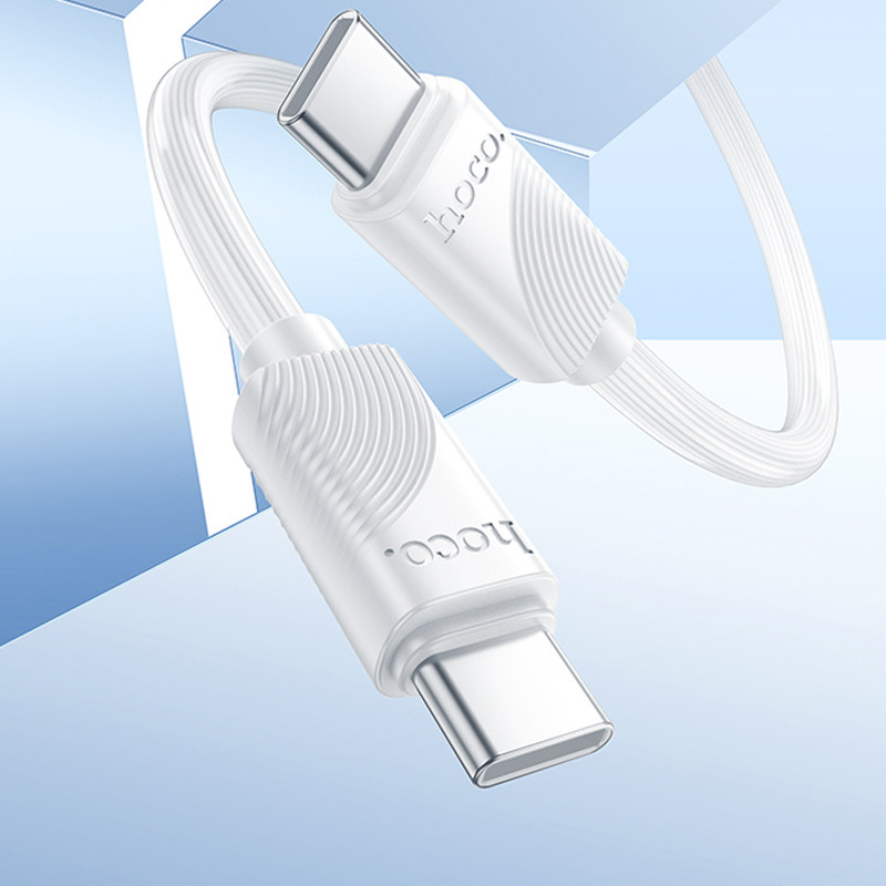 Фото Дата кабель Hoco X114 Energy Type-C to Type-C 60W (1m) (White) на vchehle.ua