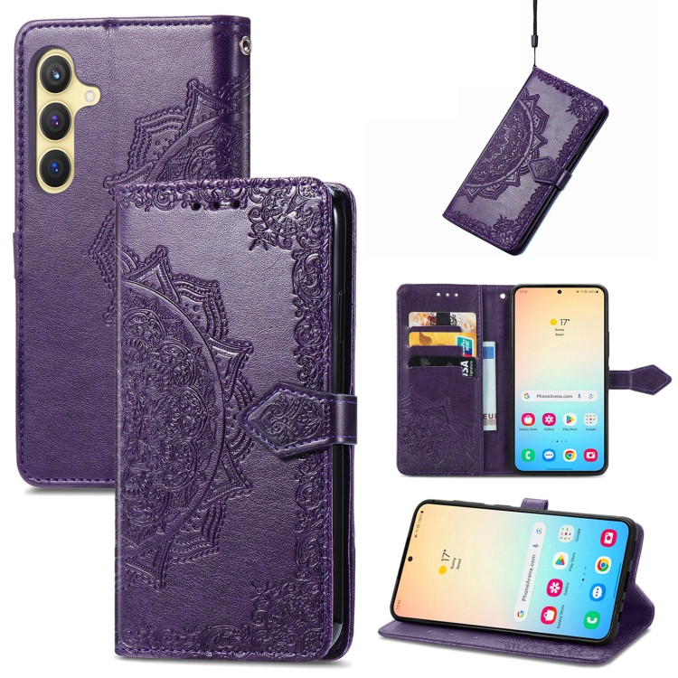 Заказать Кожаный чехол-книжка Art Case с визитницей для Samsung Galaxy S25 (Фиолетовый) на vchehle.ua