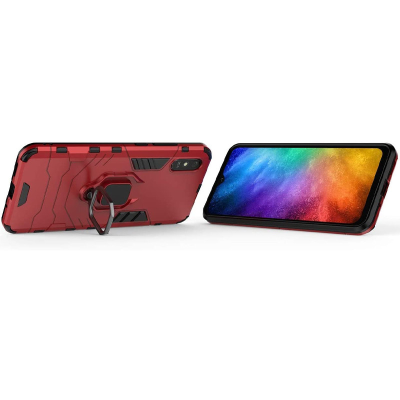 Фото Ударопрочный чехол Transformer Ring for Magnet для Xiaomi Redmi 9A (Красный / Dante Red) в магазине vchehle.ua