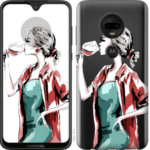 

Чехол Девушка с бокалом для Motorola Moto G7 Plus 841820