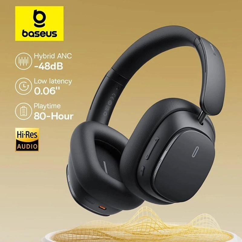 Фото Накладні бездротові навушники Baseus Bowie H1 Pro Noise-Cancellation (A00050601) (Cluster Black) на vchehle.ua