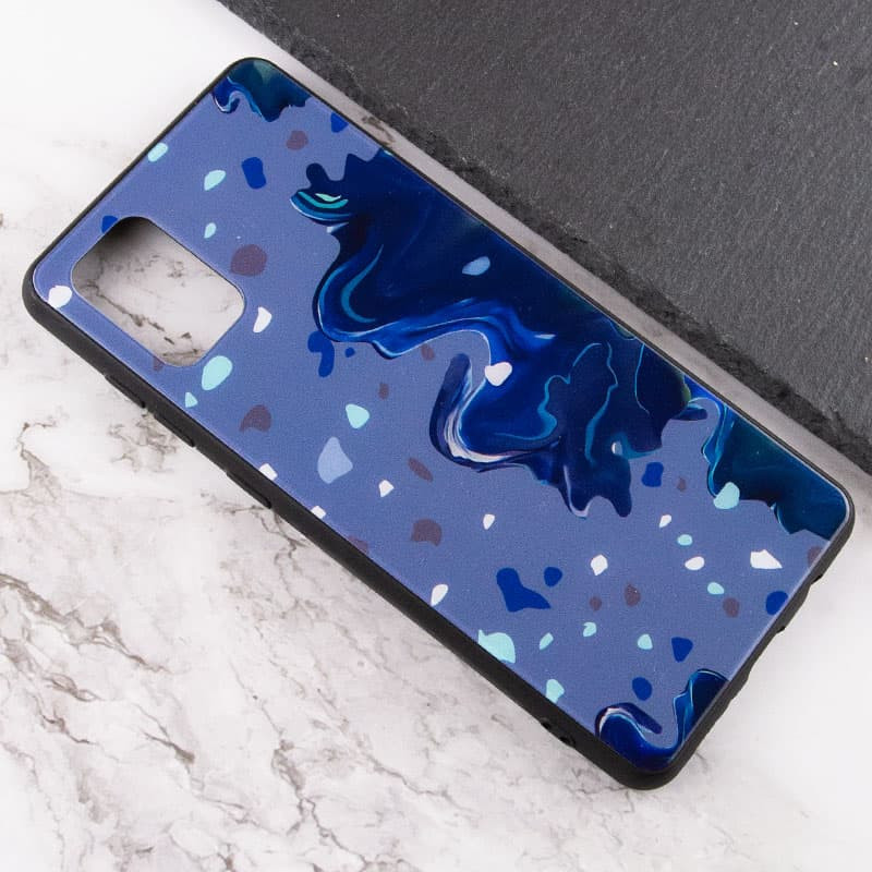 Фото TPU+Glass чехол Diversity для Samsung Galaxy A31 (Stains blue) в магазине vchehle.ua