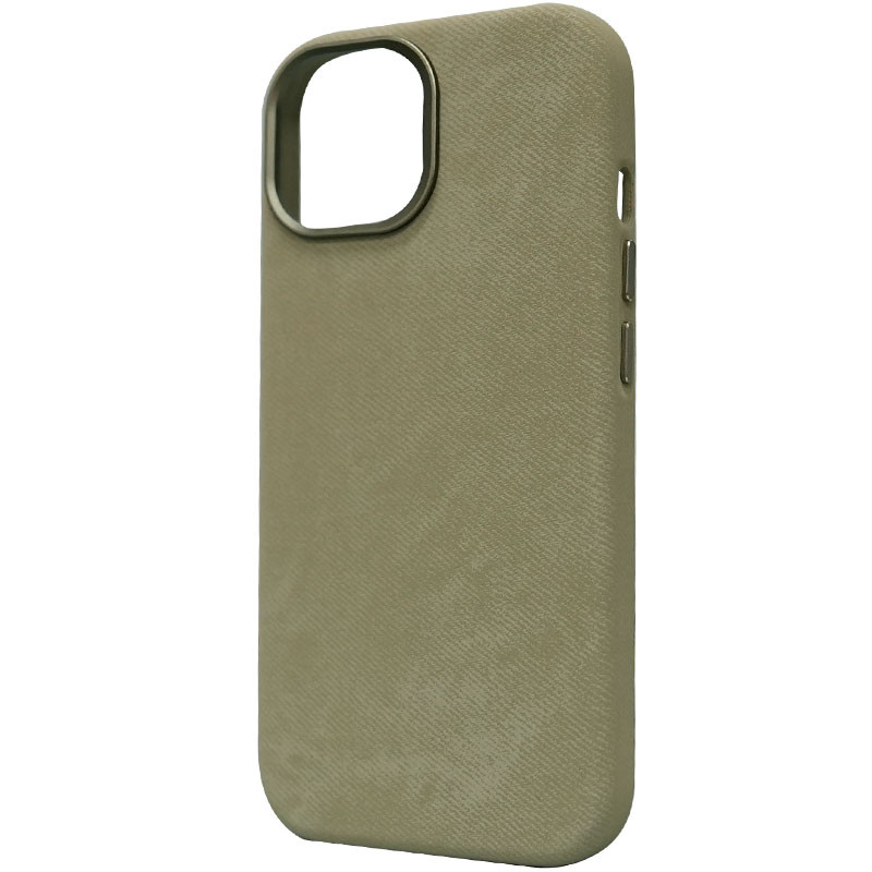 Фото Чехол Denim with Magnetic safe для Apple iPhone 15 (6.1") (Olive) на vchehle.ua