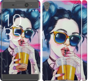 Чехол Арт-девушка в очках для Sony Xperia XA Dual