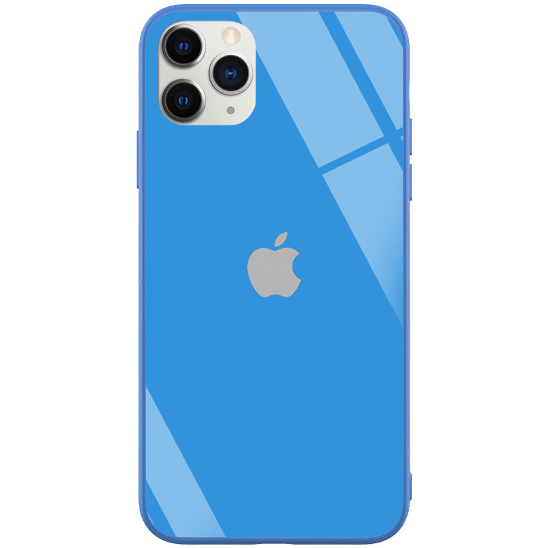 

TPU+Glass чехол GLOSSY Logo series для Apple iPhone 11 Pro (5.8") (Синий / Blue) 788243