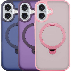 TPU+PC чехол Metal Buttons with Magnetic Safe Colorful HQ Ring для Apple iPhone 16 (6.1")