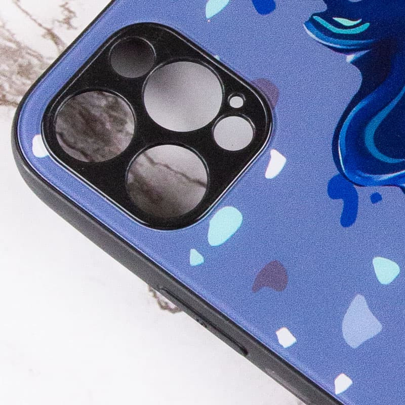 TPU+Glass чехол Diversity для Apple iPhone 12 Pro Max (6.7") (Stains blue) в магазине vchehle.ua