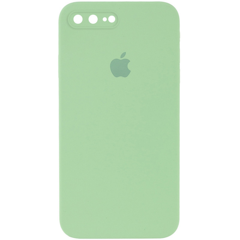 Чохол Silicone Case Square Full Camera Protective (AA) на Apple iPhone 7 plus / 8 plus (5.5") (М'ятний / Mint)