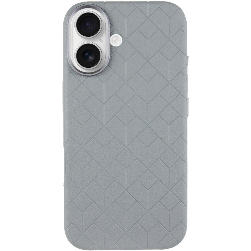 Фото Шкіряний чохол Carved with Magnetic Safe на Apple iPhone 16 (6.1") (Grey) на vchehle.ua