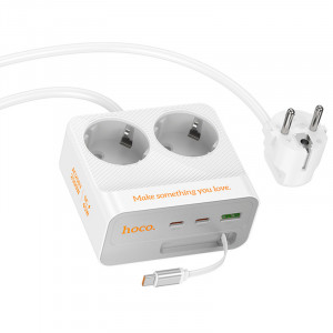 Удлинитель Hoco AC28 Descanso (PD45W/1C/3A/2xSocket) (2m)