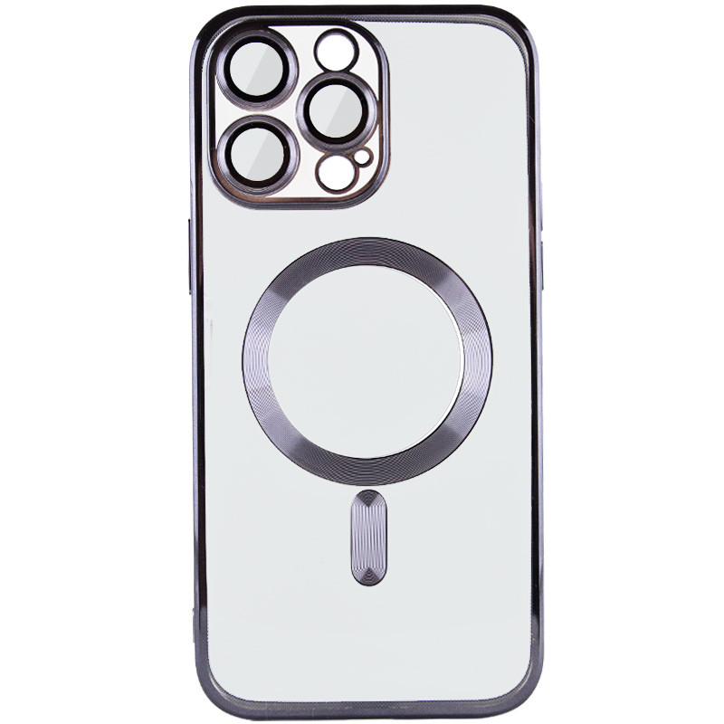 Фото TPU чехол Fibra Chrome with Magnetic safe для Apple iPhone 14 Pro Max (6.7") (Black) в магазине vchehle.ua