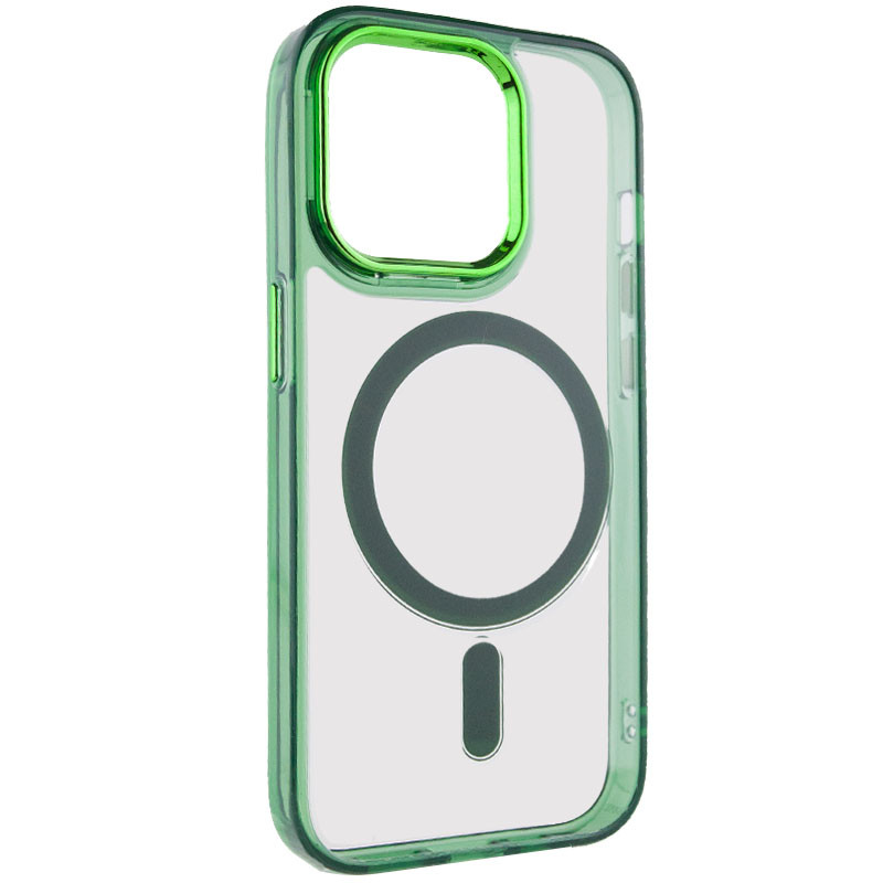 Фото Чехол TPU Iris with Magnetic safe для Apple iPhone 14 Pro (6.1") (Зеленый) на vchehle.ua