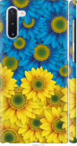 Чехол Жёлто-голубые цветы для Samsung Galaxy Note 10