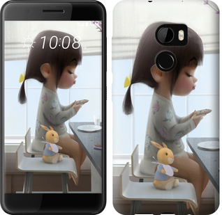 

Чехол Милая девочка с зайчиком для HTC One X10 636486