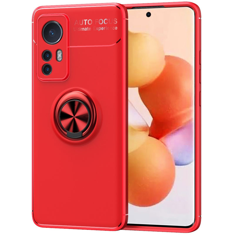 TPU чохол Deen ColorRing під магнітний тримач (opp) на Xiaomi 12T / 12T Pro (Червоний / Червоний)