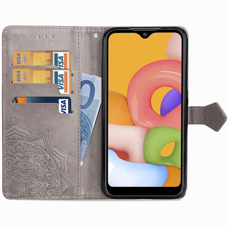 Фото Кожаный чехол (книжка) Art Case с визитницей для Xiaomi Redmi 9C (Серый) на vchehle.ua