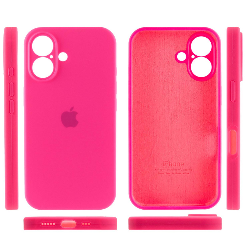 Фото Чехол Silicone Case Full Camera Protective (AA) для Apple iPhone 16 (6.1") (Розовый / Barbie pink) в магазине vchehle.ua