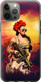 Чехол Украинка с оружием для iPhone 12 Pro Max