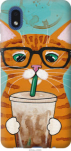 Чехол Зеленоглазый кот в очках для Samsung Galaxy M01 Core