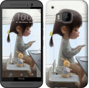 

Чехол Милая девочка с зайчиком для HTC One M9 636478