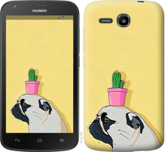 

Чехол Мопс с кактусом для Huawei Ascend Y600 795838