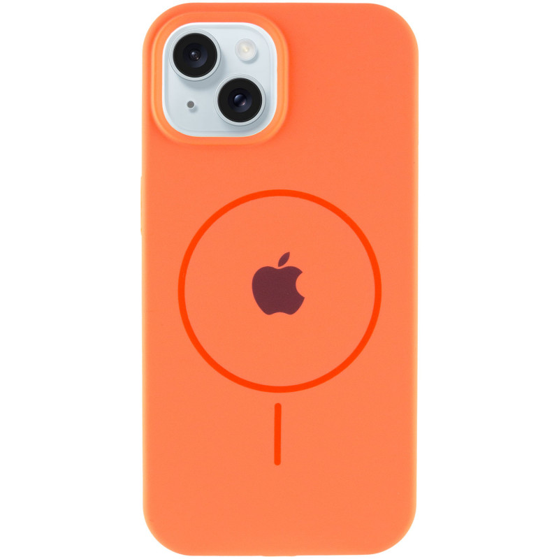 Фото Чохол Silicone Case Full Protective (AA) with Magnetic Safe на Apple iPhone 14 Plus (6.7") (Помаранчевий / Papaya) на vchehle.ua