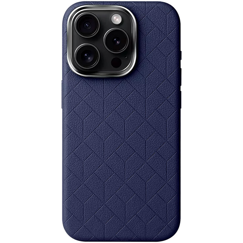 Шкіряний чохол Carved with Magnetic Safe на Apple iPhone 16 Pro Max (6.9") (Blue)