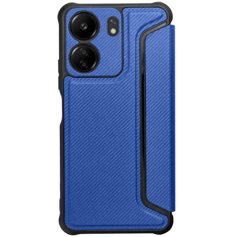 Фото Шкіряний чохол-книжка GETMAN Razor (PU) на Xiaomi Redmi 13C / Poco C65 (Blue) на vchehle.ua