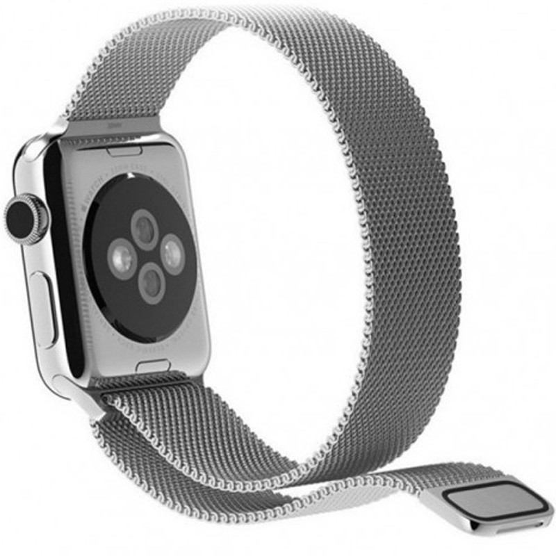 Фото Ремінець Milanese Loop Design для Apple watch 42mm/44mm/45mm/49mm (Срібний) на vchehle.ua