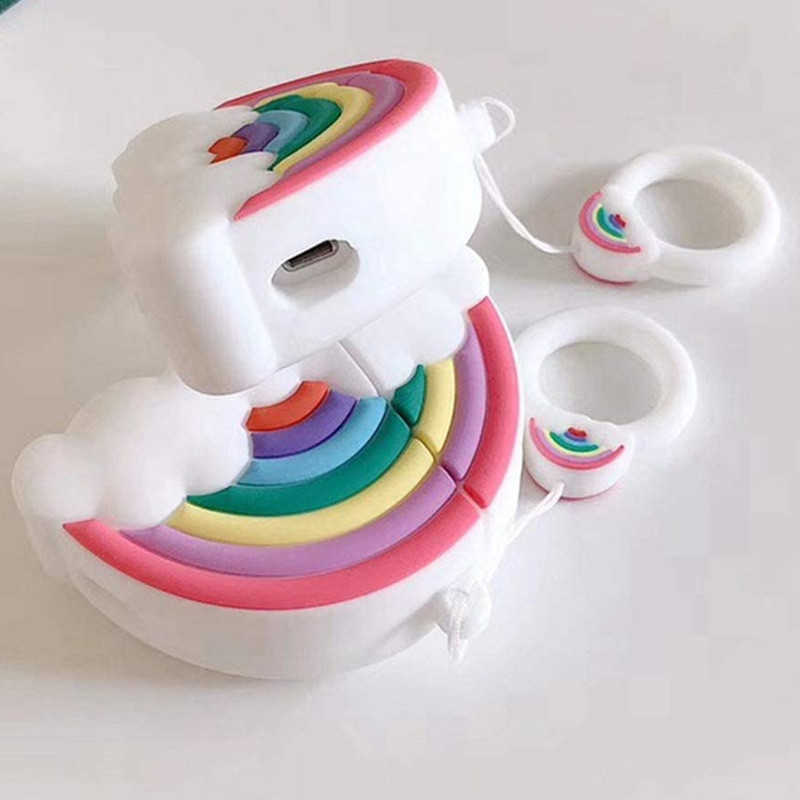 Силиконовый футляр Fairy Tale series для наушников AirPods 1/2 (Rainbow) в магазине vchehle.ua