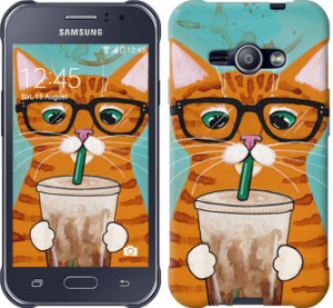 Чехол Зеленоглазый кот в очках для Samsung Galaxy J1 Ace J110H