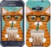 Чехол Зеленоглазый кот в очках для Samsung Galaxy J1 Ace J110H