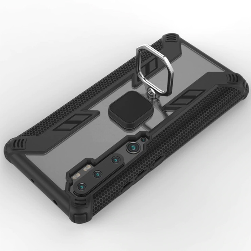 Фото Ударопрочный чехол Combo Ring for Magnet для Xiaomi Mi Note 10 / Note 10 Pro/Mi CC9 Pro (Черный) в магазине vchehle.ua