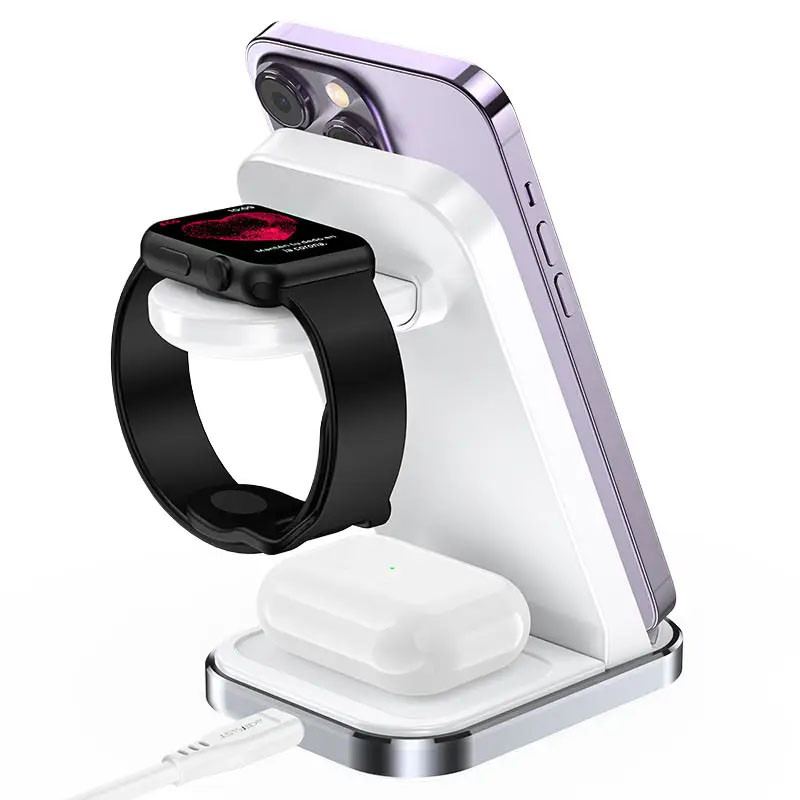 Купить БЗУ Acefast E15 desktop 3-in-1 (White) на vchehle.ua