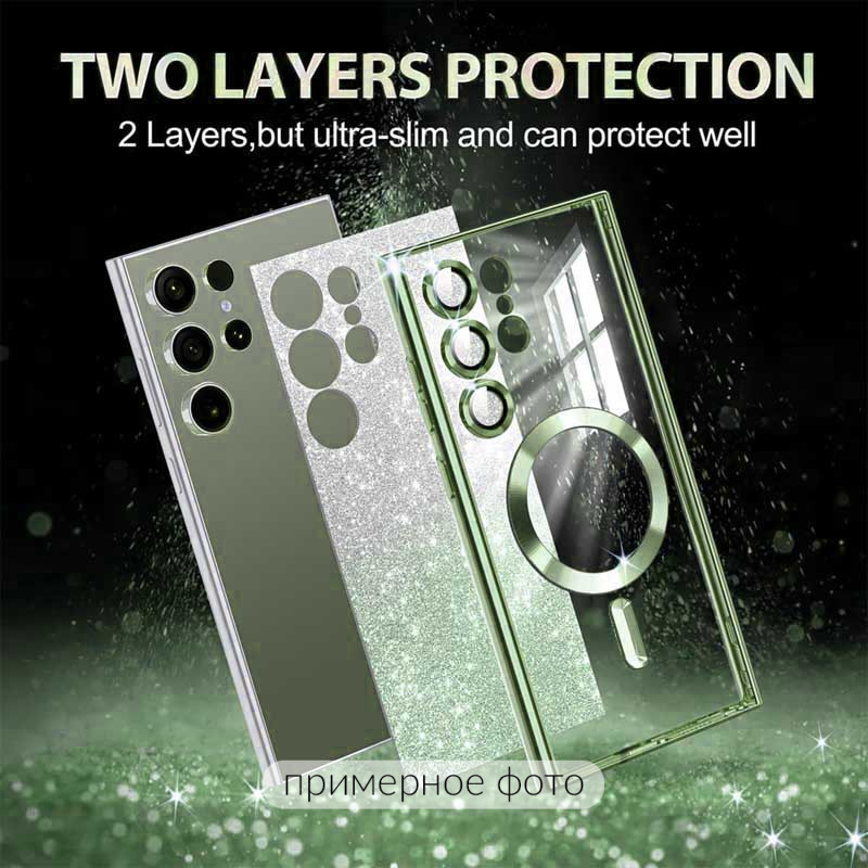 Фото TPU чехол Delight case with Magnetic Safe с защитными линзами на камеру для Samsung Galaxy S21 FE (Зеленый / Green) на vchehle.ua