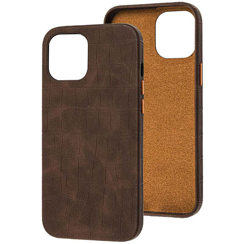 

Шкіряний чохол Croco Leather на Apple iPhone 13 Pro (6.1") (Brown) 1206676