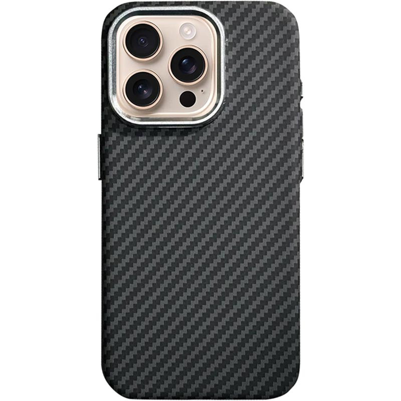 Пластикова накладка Kevlar with Magnetic Safe на Apple iPhone 15 Pro Max (6.7") (Carbon)