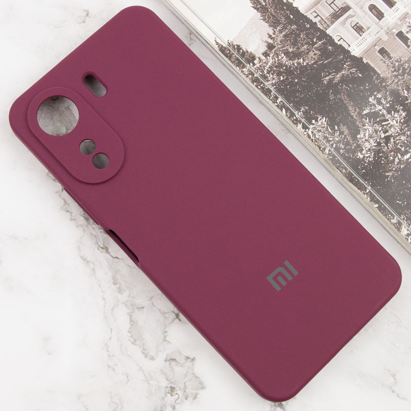 Фото Чохол Silicone Cover Lakshmi Full Camera (AAA) with Logo на Xiaomi Redmi 13C / Poco C65 (Бордовий / Plum) на vchehle.ua