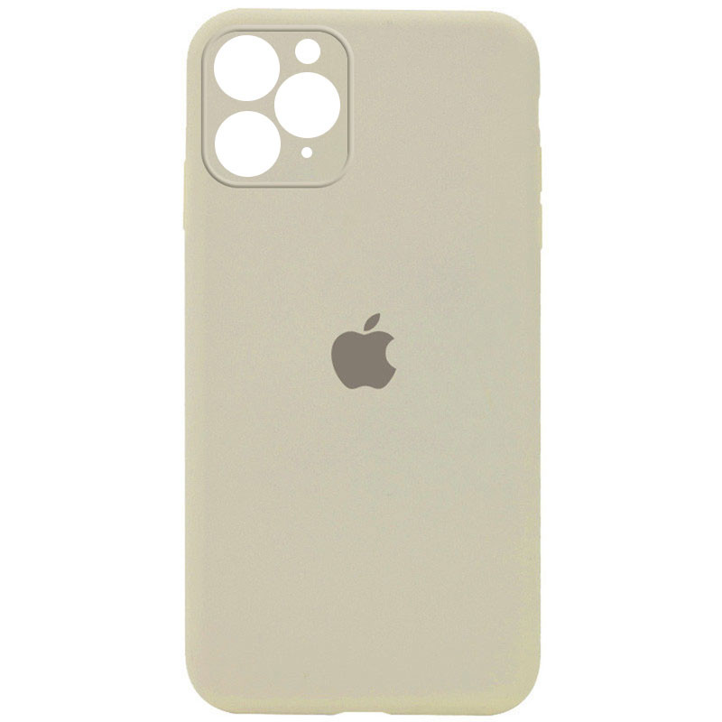 Чехол Silicone Case Square Full Camera Protective (AA) для Apple iPhone 11 Pro (5.8") (Бежевый / Antique White)