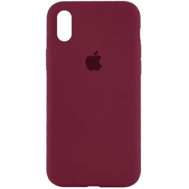 Чохол Silicone Case Full Protective (AA) на Apple iPhone X (5.8") / XS (5.8") (Бордовий / Plum)