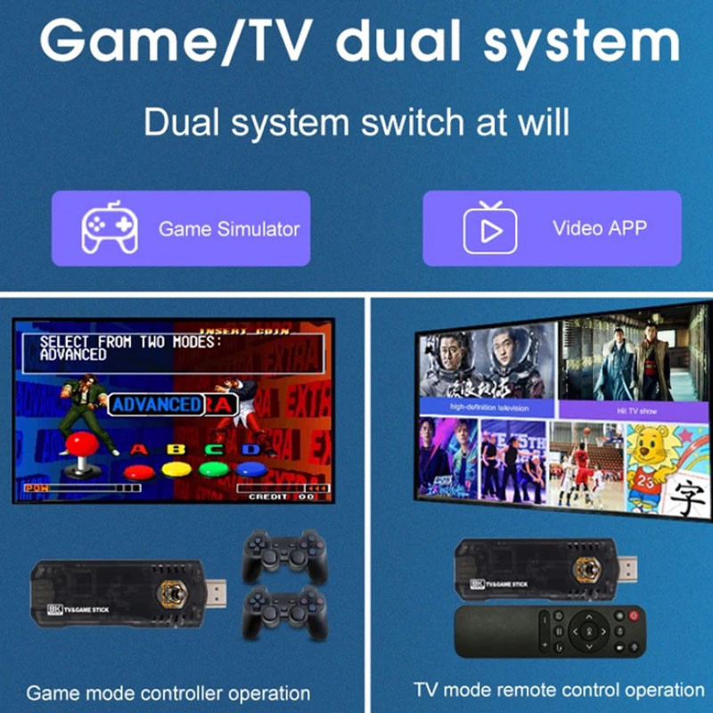 Уценка Игровая приставка Game Stick + Android TV 8k Ultra HD 64gb (Вскрытая упаковка / Black) в магазині vchehle.ua