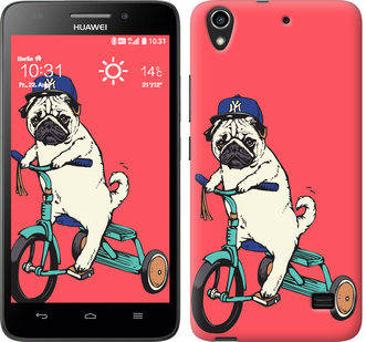 

Чохол Мопс на велосипеді на Huawei G620S 642846