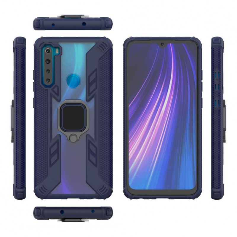 Ударопрочный чехол Combo Ring for Magnet для Xiaomi Redmi Note 8T (Синий)
