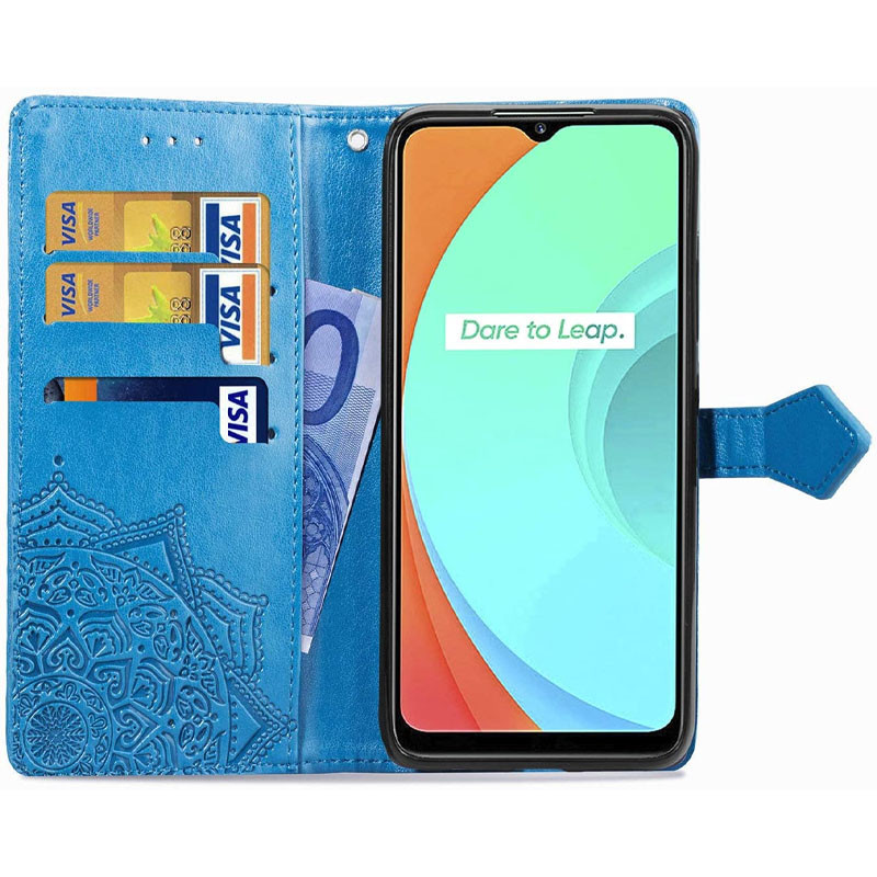 Фото Кожаный чехол-книжка Art Case с визитницей для Realme C11 (Синий) в магазине vchehle.ua