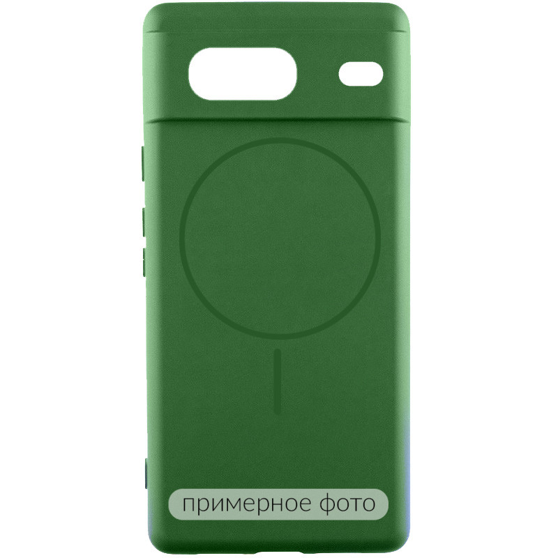 Чехол Silicone Cover Lakshmi Full Camera (AA) with MagFit для Google Pixel 8 (Зеленый / Dark green)
