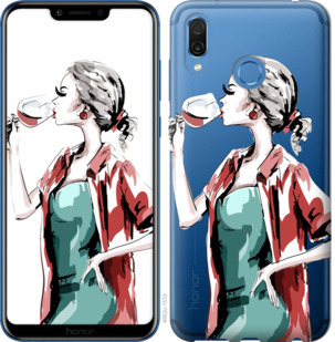 

Чохол Дівчина з келихом на Huawei Honor Play 841732