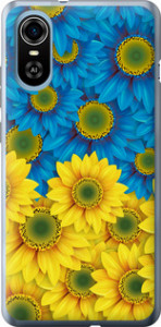Чехол Жёлто-голубые цветы для ZTE Blade A31 Plus