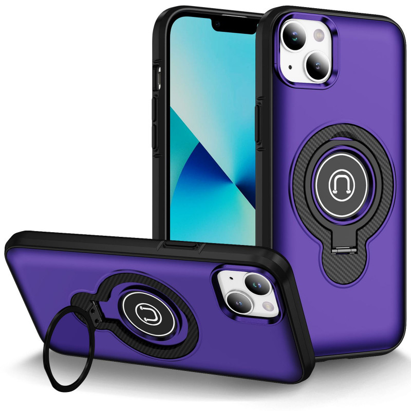 TPU+Textured PC Magnet на Apple iPhone 13 / 14 (6.1") (Purple)