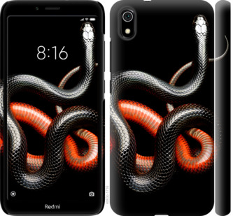 

Чохол Червоно-чорна змія на чорному тлі на Xiaomi Redmi 7A 743173